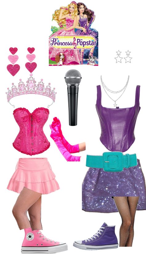 Barbie Princess And The Popstar Costume, Princess And The Popstar Costume, Popstar Costume, Barbie Princess And The Popstar, Princess And The Popstar, Disney Princess Inspired Outfits, Princess Inspired Outfits, Barbie Costume, Barbie Theme