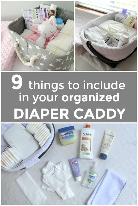 Diaper caddy organization: Create several organized diaper changing stations throughout your home to make newborn diaper changes postpartum a cinch. #diapercaddy #diaperchangingstation Diaper Station, Taking Care Of Baby, Diaper Changing Station, Baby Room Organization, Diaper Caddy, Baby Life Hacks, Changing Station, Baby Sleep Problems, Organized Mom