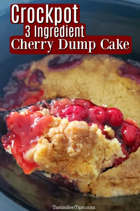 Easy Crock Pot Dessert Recipes, Dump Cake Crockpot, Cherry Delight Dessert, Slow Cooker Cake, Crockpot Cake, Cherry Dump Cake Recipe, Cherry Cobbler Recipe, Easy Dump Cake Recipe, Cherry Dump Cake