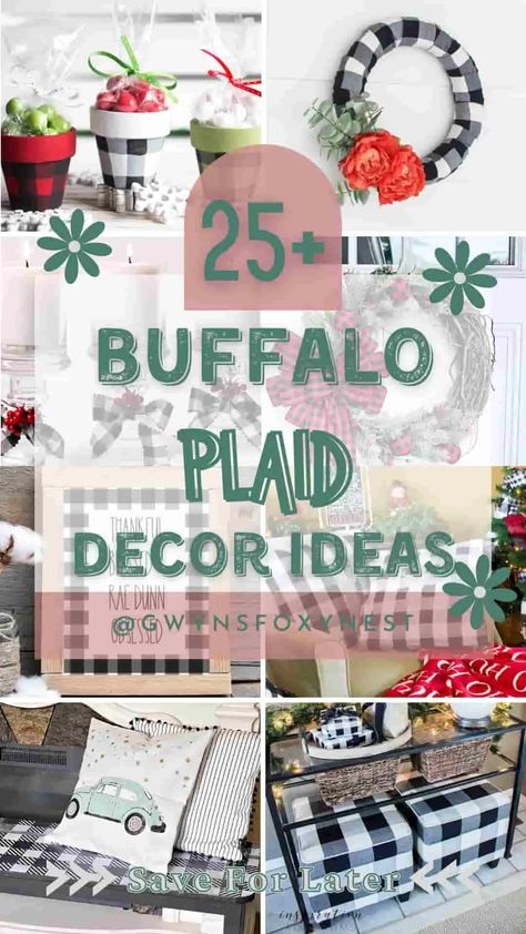 Click now for 25+ Buffalo Plaid Decor Ideas to inspire you for the perfect buffalo check home decor project. Buffalo Plaid Bedroom, Plaid Bedroom, Buffalo Plaid Decor, Plaid Decor, Buffalo Check Plaid, Decorating Shelves, Farmhouse Style Decorating, White Buffalo, Buffalo Check