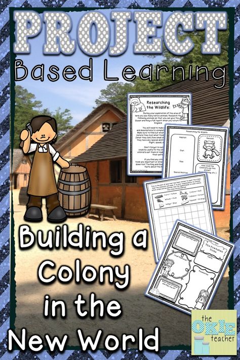 Project Based Learning: Building a Colony in the New World. Great extension activity for any of the English Colonies in the New World! Roanoke, Jamestown, Plymouth. Hands on creative work to engage your students! Jamestown Colony Project, History Projects Ideas, Colonies Project, 13 Colonies Activities, Third Grade Social Studies, 3rd Grade Social Studies, 4th Grade Social Studies, 13 Colonies, 5th Grade Social Studies