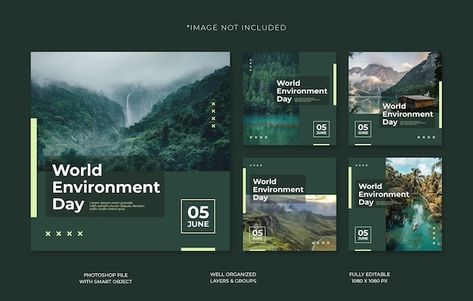 World environment day social media post ... | Premium Psd #Freepik #psd #background #banner #business #tree Environment Instagram Post, Green Social Media Post, Nature Social Media Design, Social Media Grid Design, Social Media Advert, Green Feed, Social Media Summer, Real Estate Marketing Design, Green World