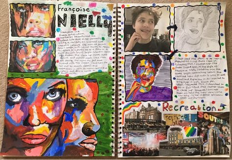 Francoise Nielly Artist Research, Francoise Nielly Gcse Sketchbook, Gcse Art Artist Study, Artists To Study For Gcse, Artist Study Gcse, Artist Research Gcse, Artist Research Page Gcse, A Level Art Sketchbook Layout, Francoise Nielly