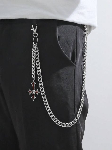 Chain Outfit, Waist Accessories, Pant Chains, Men Waist, Dress Up Jeans, Streetwear Men, Chain Fashion, Belt Accessories, Streetwear Men Outfits