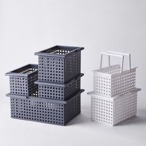 Like-it Stackable Storage Baskets by Food52 - Dwell How To Store Mushrooms, Toe Kick Drawer, Store Fresh Herbs, Oven Cleaning Hacks, Trailer Decor, Shoe Holders, Organization Storage, Shoe Shelf, Stackable Storage