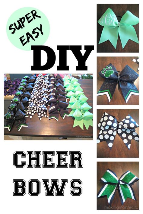 Cheerleading Bows Diy, Cheer Bow Tutorial, Cheer Bows Diy, Cheerleading Workouts, Cute Cheer Bows, Cheer Ribbon, Hair Bow Instructions, Custom Cheer Bows, Cheer Team Gifts