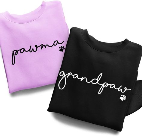 Grandpaw Pawma matching sweatshirts jumpers sweaters. Dog Cat Pet Grandpawrents Grandparents. Cute gift gifts from granddog grandcat. UK US Dog Grandma, Sweatshirt Model, Cute Matching, Matching Sweatshirts, Cat Pet, Matching Gifts, Jumper Sweater, Heavy Fabric, Pets Cats