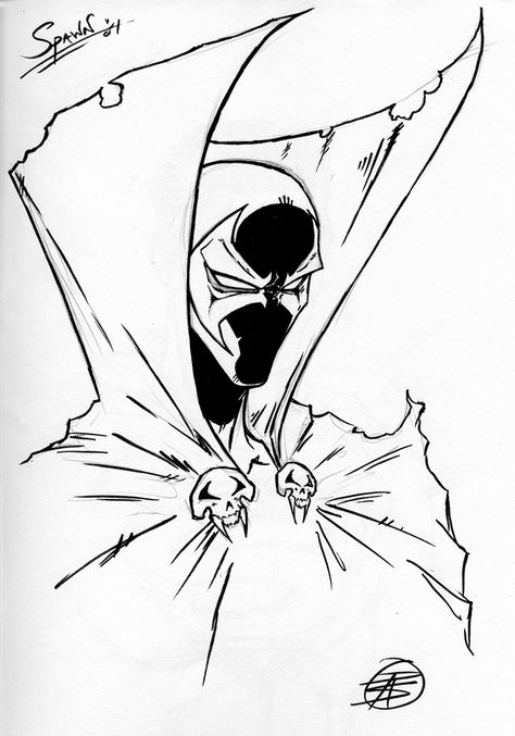 spawn by FooRay.deviantart.com on @deviantART Spawn Artwork, Marvel Art Drawings, Spawn Comics, Comic Art Sketch, Simpsons Drawings, Comic Tattoo, Comic Book Art Style, Graffiti Style Art, Dark Art Tattoo