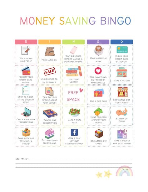 Money Saving Bingo, Monthly Bingo, Savings Bingo, Savings Plan Printable, Money Bingo, Bingo Cards Printable, Bullet Journal Diy, Organized Mom, Bingo Printable