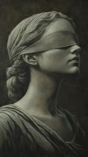 ↑↑↑ Larger size on website 🔸 The image depicts a woman with a blindfold covering her eyes. Her hair is pulled back and she wears Woman In Chains Art, Blind Folded Woman Drawing, Blind Folded Woman, Blindfolded Character Art, Woman Blindfolded, Crawling Pose, Blindfolded Woman, Blind Girl, Blind Faith