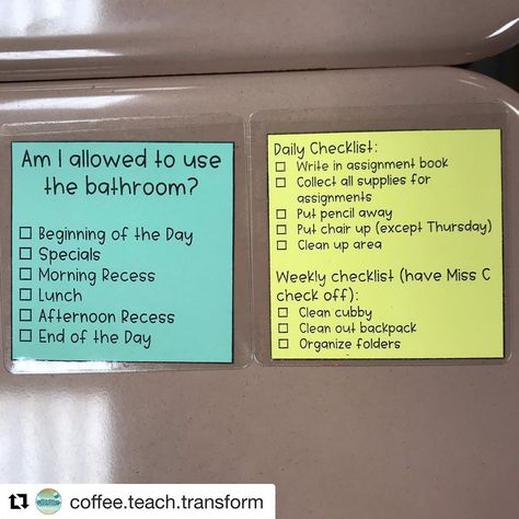 Amy Mezni - Teaching Ideas 4U on Instagram: “We all have student who need help with #executivefunctions . @coffee.teach.transform shared this idea for helping those students who need a…” Teacher Fridge, Teaching Classroom Management, Classroom Hacks, Classroom Routines, Teacher Boards, 5th Grade Classroom, 2nd Grade Classroom, Teaching Life, Middle School Classroom