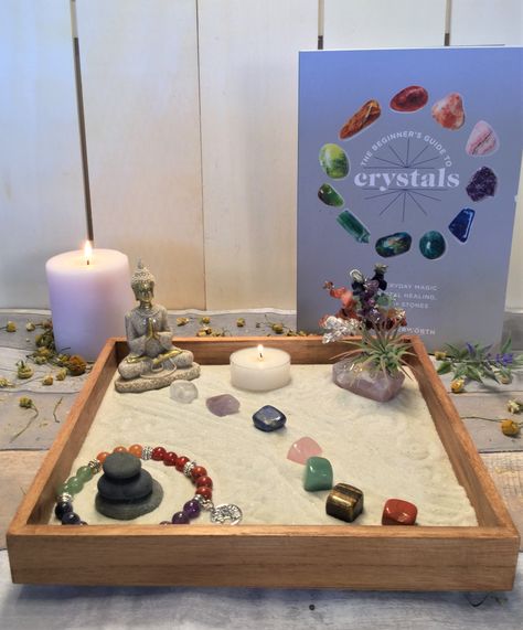 Gardening Sayings, Art Creative Ideas, Crystal Room Decor, Gardening Seeds, Spiritual Room, Mini Zen Garden, Buddha Garden, Crystal Room, Zen Garden Design