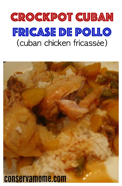 Turkey Fricassee Recipe, Chicken Fricasse Recipe, Easy Dinner Dishes, Cuban Chicken, Vegan Crockpot Recipes, Chicken Fricassee, Cuban Dishes, South American Recipes, Hispanic Recipes