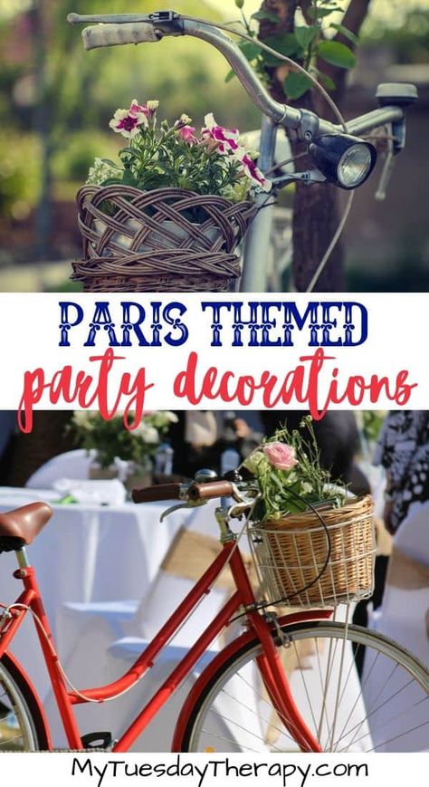 Paris Party Ideas for Kids. DIY Eiffel Tower. Paris cafe. Lots of ideas for Paris Themed party from invitations to party favors. Awesome Paris party decorations. Paris party games. Party ideas for girls. Party ideas for tweens. Parisian Themed Party Decor, France Party Decorations, French Dinner Party Decor, Paris Table Decor, Paris Theme Dinner Party, Diy Paris Decor, French Centerpieces, French Party Decor, Cafe Table Decor