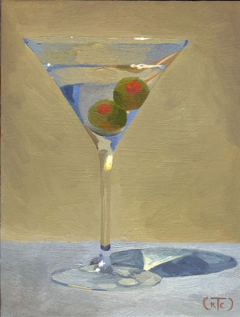 Martini Watercolor, Martini Print Art, Vintage Martini, Martini Glass Drawing, Martini Glass Art, Martini Glass Painting, Martini Painting, Martini Art, Martini Nails