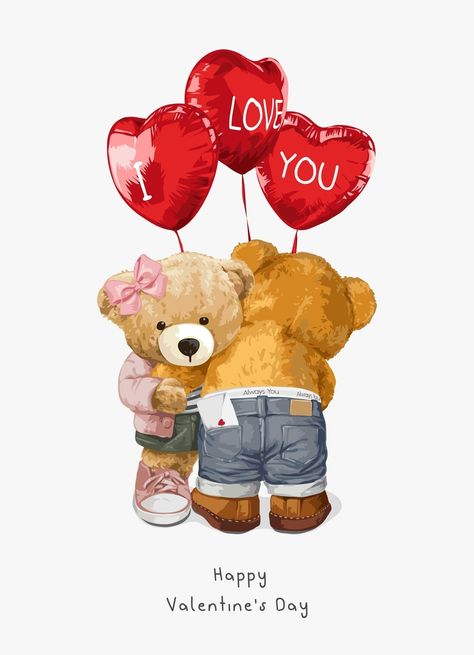 Teddy Bear Valentines Day, Teddy Pictures, Teddy Bear Wallpaper, Teddy Bears Valentines, Bear Valentines, Best Image, Art Dolls Handmade, Pink Balloons, Bear Wallpaper