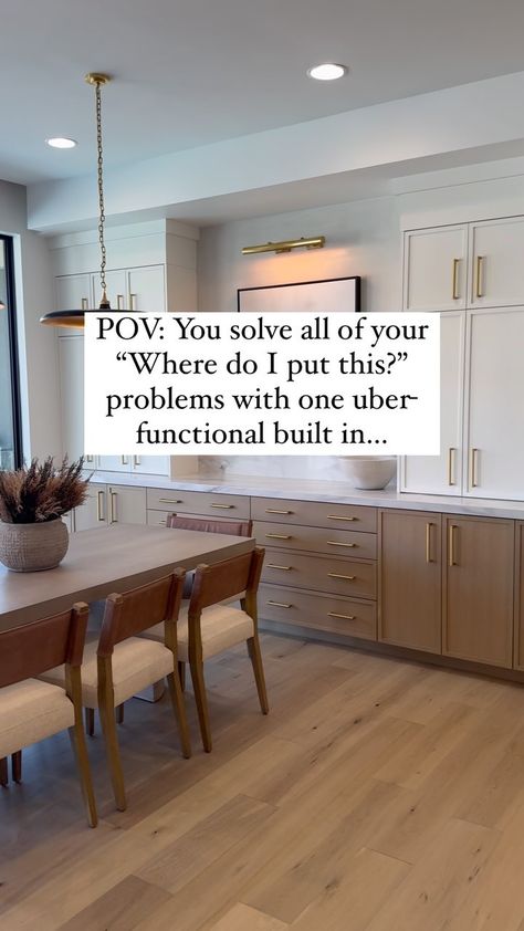 UTAH REALTOR • HOME FUNCTIONALITY EXPERT | A dining room built-in could solve all your storage problems (or ya know, at least half of them). -Where should I keep the wedding china… | Instagram White Oak Dining Room Built In, Built In Buffets In Dining Room, Dining Room Buffet Cabinet Built Ins, Add Storage To Dining Room, Dining Room Kitchen Cabinets, Floor To Ceiling Cabinets Dining Room, Arched Dining Room Built Ins, Dinning Room Built Ins Buffet, Dining Room Custom Built Ins