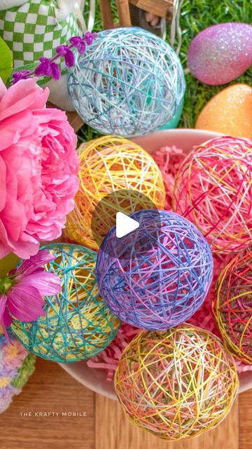 Needlecraft Supplies, delivered to your door! on Instagram: "Here’s a fun Easter craft for the whole family 🤗🐰🐣! 🐣Mix equal parts of PVA glue and water; 🐣Immerse two unravelled skeins of DMC stranded cotton in the mixture, then wind the thread around a small water balloon in an overlapping manner; 🐣Hang and allow to dry; 🐣Once the glue has gone hard, using a pin, prick the balloon and remove the balloon; 🐣You’ll be left with a lovely thread ball, which you can use to decorate your Easter table. Is this something you would try 🤗💞? Happy Crafting! 🐣 🌸 🐰 🐣 ✨ #eastercraft #eastercrafts #creativelife #creativelifehappylife #craftyfingers #craftersofinstagram #thekraftymobile #craftstore #yarnshop" Cotton Balls Crafts, Ball Crafts For Preschoolers, Balloon Crafts Diy, Crafts With Balloons, Pva Glue Crafts, Yarn Balloon, Styrofoam Ball Crafts, Cotton Ball Crafts, Jute Twine Crafts