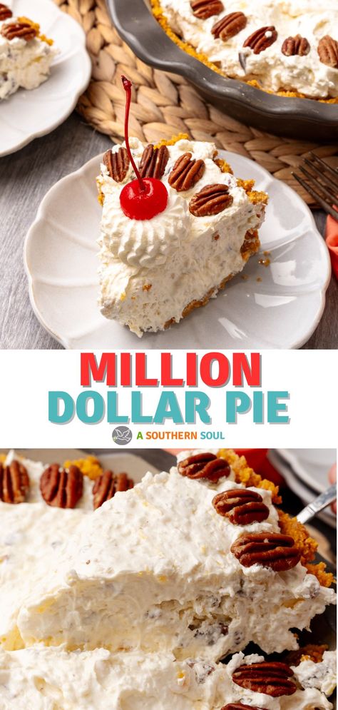 Million Dollar Pie Million Dollar Cake, Million Dollar Pie, Easy Pies, Dollar Cake, Graham Cracker Pie Crust, Cracker Pie Crust, Graham Cracker Pie, Cracker Pie, Ice Cream Pie Recipe