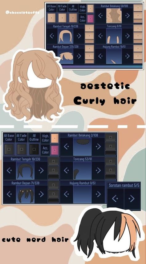 Gacha Pupil, Nerd Hair, Gacha Club Hair Ideas, Gacha Club Outfits, Gacha Club Hair, Gacha Hairstyles, Hair Gacha, Club Hair, Outfit Gacha