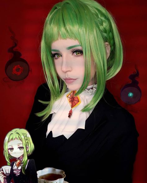 Nanamine Sakura, Sakura Nanamine, Green Hair Girl, Top Cosplay, Manga Spoilers, Sakura Cosplay, Girl Cosplay, Toilet Bound Hanako Kun, Character Collection