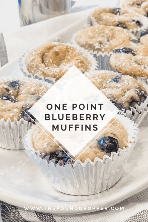 One Point Blueberry Muffins, Weight Watchers Blueberry Muffins, Weight Watchers Muffins, Pound Dropper, Weight Watchers Snacks, Weight Watchers Recipes Desserts, Pumpkin Chocolate Chip Muffins, Berry Muffins, Weight Watchers Breakfast