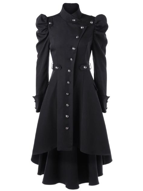 Solid Double Breasted Pea Coat, Belted Buckle Spring Mid-Long Lapel Outerwear, Women's Clothing Doctor Clothes, Fancy Fits, Stand Collar Coat, Concept Clothing, Future Clothes, Collar Coat, Dress Drawing, Bubble Sleeve, Sleeves Clothing