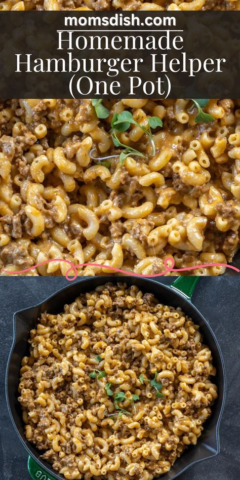 Get a taste of childhood with homemade hamburger helper featuring elbow macaroni, ground beef, and a cheesy sauce. You’ll never go back to the store-bought version! Hamburger Helper With Potatoes, Homemade Beef Hamburger Helper, Crockpot Elbow Pasta Recipes, Ground Beef Elbow Macaroni Recipes, Elbow Noodles And Ground Beef, Easy Hamburger Helper Recipes, Ground Beef Macaroni Recipes, Hamburger And Macaroni Recipes, Ground Beef And Macaroni Recipes