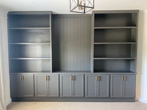 Playroom Built-ins — The CBStudio Toy Room Built Ins, Built Ins Playroom, Basement Built In Storage, Playroom Built In Storage, Playroom Built Ins, Wall Built Ins, Playroom Update, Toy Room, Playroom Storage