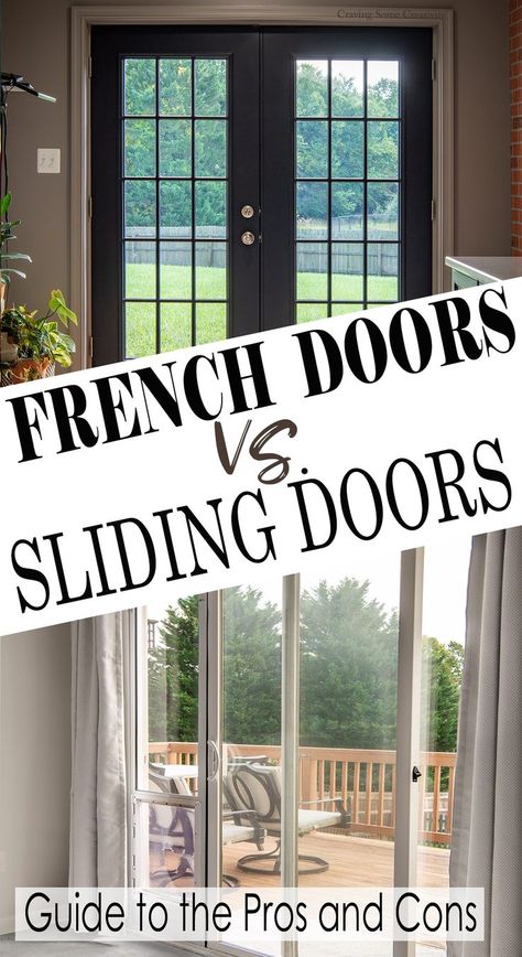 When it comes to choosing between French doors and sliding doors for your home, the decision is more than just aesthetic—what advantages does each have? What's bad? Whether you’re considering a stylish upgrade or focusing on long-term maintenance, this guide will help you make the best choice for your door installation. French Doors With Side Windows, Rustic French Doors, Sliding Glass Door Replacement, Bedroom Patio Doors, Outdoor French Doors, Sliding French Doors Patio, Small French Doors, Interior Sliding French Doors, Door Alternatives