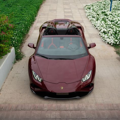 Pure beauty in maroon | Lamborghini Huracan Spider. #lamborghini #huracan #supercars #exoticcarsdubai Maroon Lamborghini, Cars Dubai, Dubai Luxury, Blade Runner 2049, Lamborghini Huracan, Pure Beauty, Blade Runner, Cherry Red, Exotic Cars