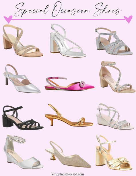 Shoes For Women Over 50, Walmart Dresses, Midlife Fashion, Formal Heels, Special Occasion Shoes, Groom Shoes, Dressy Shoes, Casual Earrings, Empty Nest