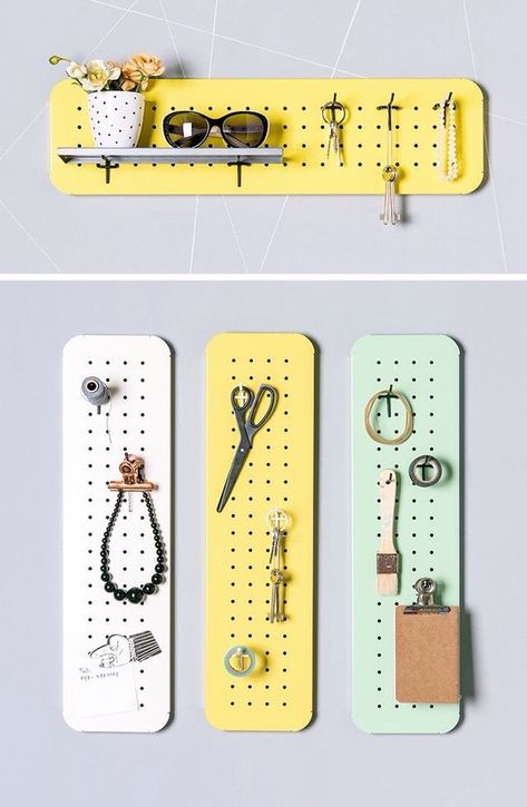 Hook Board, Magnetic Key Holder, Metal Pegboard, Pegboard Organization, Wooden Key Holder, Entryway Storage, Kitchen Organizer, Entryway Organization, Wall Key Holder