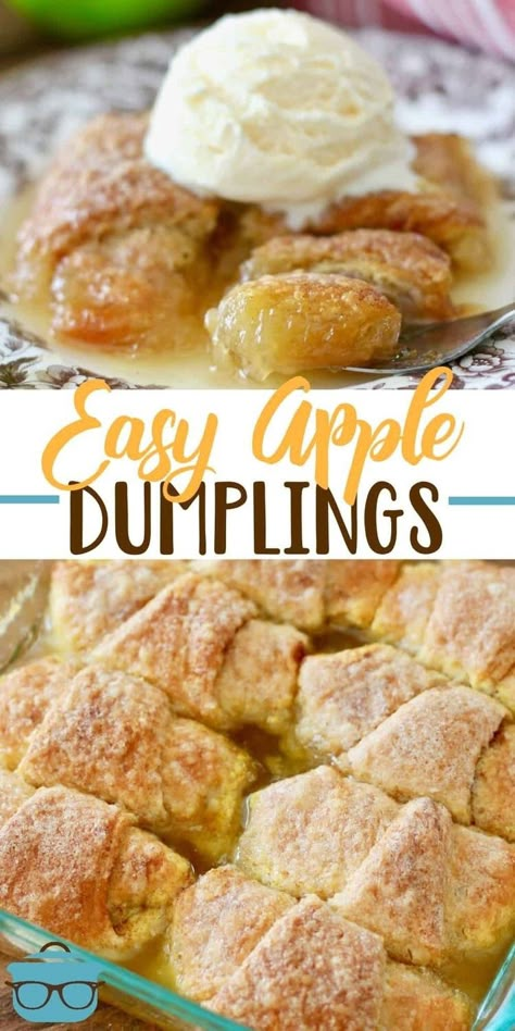 Dumplings Video, Easy Apple Dumplings, Apple Dumpling Recipe, Apple Dumpling, Apple Dumplings, Dessert Simple, Cinnamon Butter, Apple Dessert Recipes, Crescent Roll Recipes