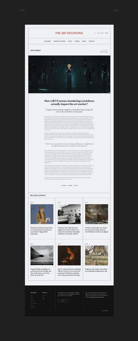 The Art Newspaper / News Website on Behance News Layout Website, News Landing Page, News Website Design Layout, News Page Web Design, Bar Soap Packaging Design, News Layout, Bar Soap Packaging, Grid Website, Web Grid