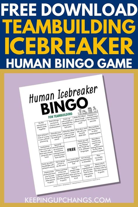 Bingo For Work, Human Scavenger Hunt, Group Ice Breaker Games, Icebreaker Bingo, People Bingo, Name Games For Kids, Human Bingo, Corporate Team Building Activities, School Christmas Party