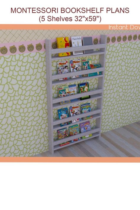 Kids Room Bookshelf, Kids Room Bookshelves, Montessori Bookshelf, Montessori Shelf, Indoor Playroom, Room Bookshelf, Diy Montessori, Bookshelf Plans, Bookcase Diy