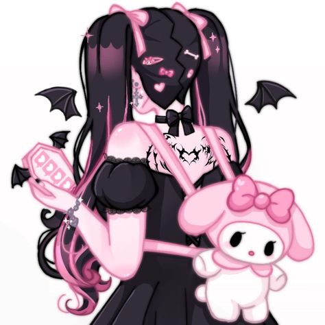 Draculaura And Frankie Matching Pfp, Pink Zombie Aesthetic, Pink Goth Pfp, Kawaii Goth Pfp, Draculaura Pfps, Vampire Yandere, Cute Goth Art, Cute Goth Pfp, Draculaura Clothes