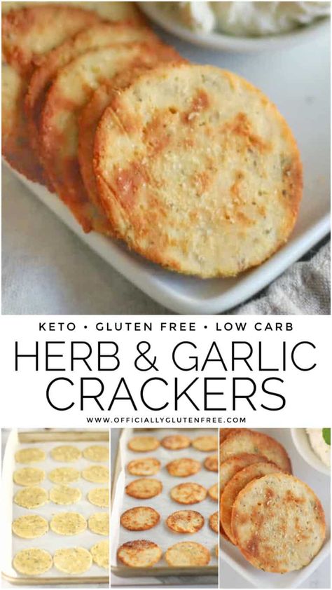 Keto Herb and Garlic Crackers | Crispy Low Carb Cracker Recipe Garlic Crackers, Low Carb Crackers Recipes, Gluten Free Cracker Recipe, Keto Crackers Recipe, Keto Crackers, Cracker Recipe, Low Carb Crackers, Gluten Free Crackers, Breakfast Recipes Sweet