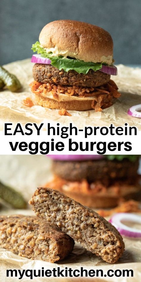 Homemade Air Fryer Veggie Burgers Tvp Burger Recipe, Vegan Burger Patties, Tvp Recipes, Burger Homemade, Vegetarian Burger Recipe, Veggie Burger Patties, Gluten Free Burger, Vegan Meat Recipe, Homemade Veggie Burgers