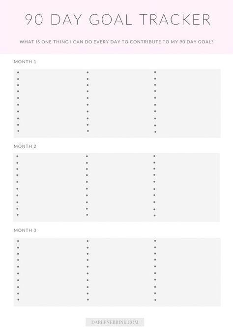 How to Set 90 Day Goals | Darlene Brink 90 Day Tracker, 90 Day Goals, Weekly Goal Setting, Goals Monthly, Learning Adobe Illustrator, Goal Setting Template, Yearly Goals, Weekly Goals, Creating A Vision Board