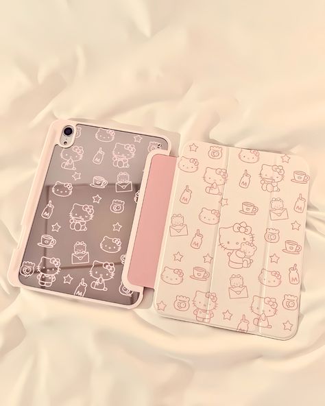 Hello Kitty iPad Case Cute Ipad Covers, Ipad Cases Aesthetic, Ipad Case Ideas, Ipad Case Aesthetic, Aesthetic Ipad Case, Hello Kitty Ipad, Aesthetic Gadgets, Spongebob Funny Pictures, Custom Ipad Case