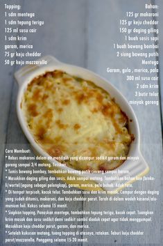 Macaroni Schotel Recipe, Macaroni Schotel, Macaroni And Cheese Casserole, Me And My Son, Resep Pasta, Resipi Kek, Macaroni Recipes, Cheese Casserole, Western Food