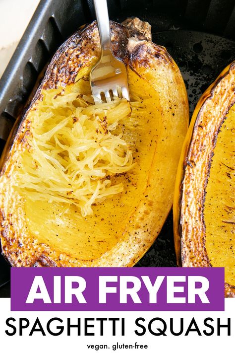 Spaghetti Squash Recipes Air Fryer, Air Fryer Spaghetti Squash, Air Fryer Spaghetti, Pasta Alternative, Cooks Air Fryer, Air Fryer Oven Recipes, Air Fry Recipes, Squash Recipe, Spaghetti Squash Recipes