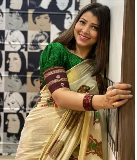 Khun Saree Blouse Pattern, Khan Blouse Marathi Pattern, Khan Saree Marathi, Irkal Saree Blouse Pattern, Khan Blouse Design, Khun Blouse Designs, Ilkal Saree Blouse Designs, Tejaswini Pandit, Ilkal Saree