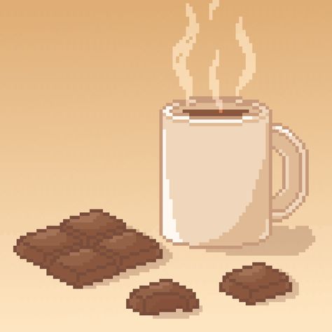 Coffee Pixel Gif, Coffee Pixel Art Gif, Coffee Pixel Art, Notion Pictures, Discord Aesthetic, Pixel Art Food, Drinking Gif, Art Puns, Pixel Icons