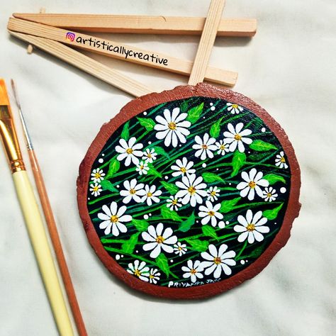 Wooden Slices, Wood Chips, Paint Chips, Flower Painting, Chips, Paint, Wood, Flowers, Quick Saves