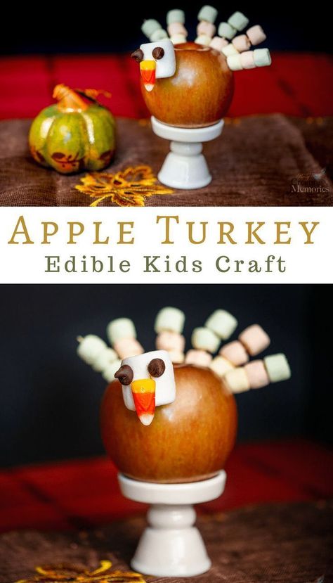 Keep the kids occupied while waiting for the feast with this cute apple turkey craft. An easy edible Thanksgiving activity that's fun & makes a delicious snack for children and adults of all ages. Apple Turkey Craft, Edible Kids Crafts, Printable Thanksgiving Crafts, Party Planning Food, Apple Turkey, Craft Thanksgiving, Turkey Crafts Kids, Easy Thanksgiving Crafts, Thanksgiving Activity