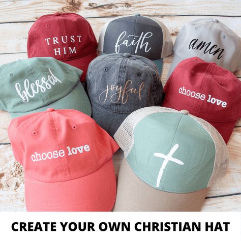 Kids Christian Shirts, Faith Hats, Church Merch Ideas, Christian Caps, Christian Workout Clothes, Christian Workout, Christian Merchandise, Christian Shirts For Women, Kids Faith