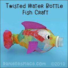 Water Bottle Sea Creature Craft, Recycled Sea Creature Crafts, Fish Craft Ideas, Ymca Marketing, Bottle Fish, Rainbow Fish Crafts, The Rainbow Fish, Under The Sea Crafts, Water Bottle Crafts